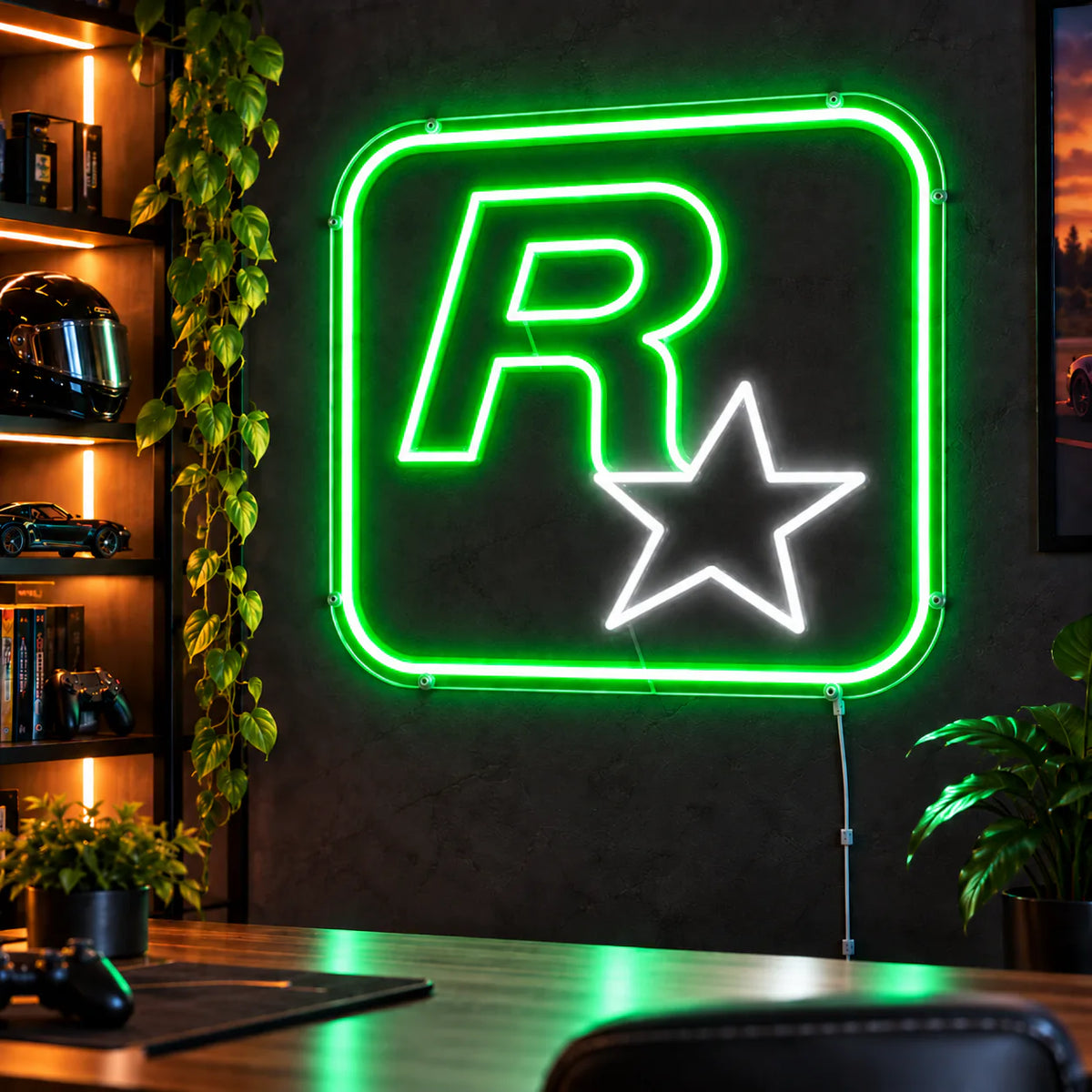 Rockstar Games Logo Neon Sign