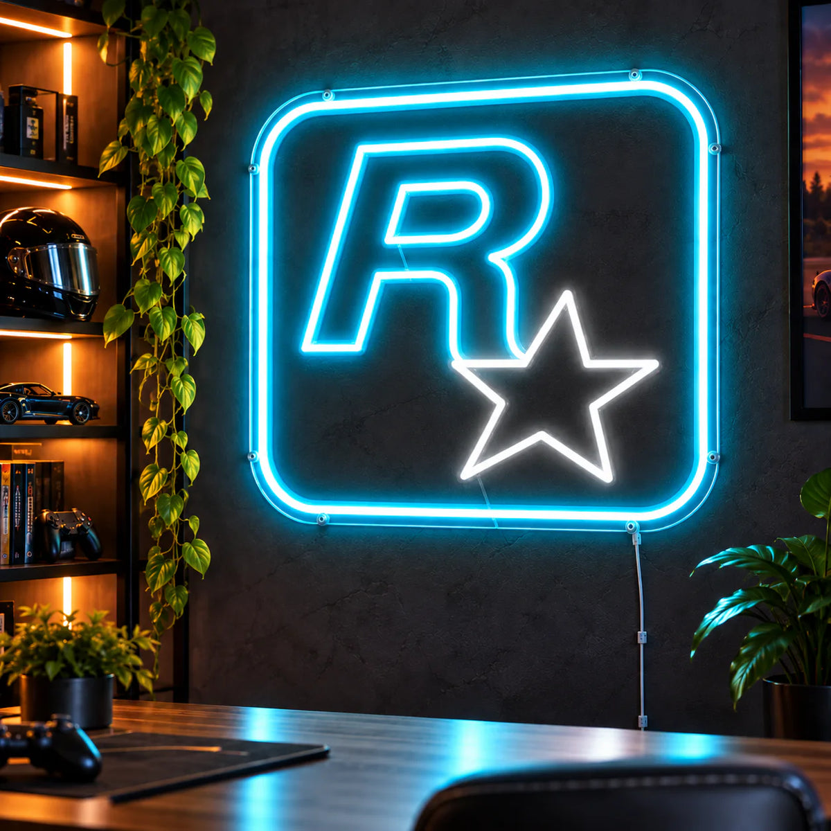 Rockstar Games Logo Neon Sign