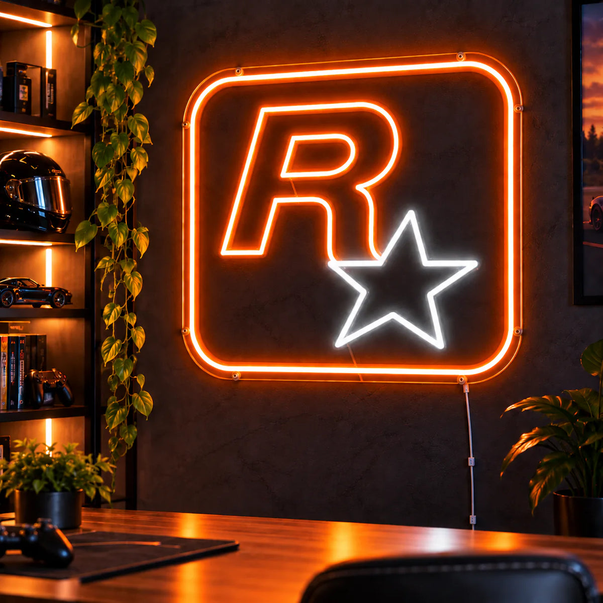 Rockstar Games Logo Neon Sign