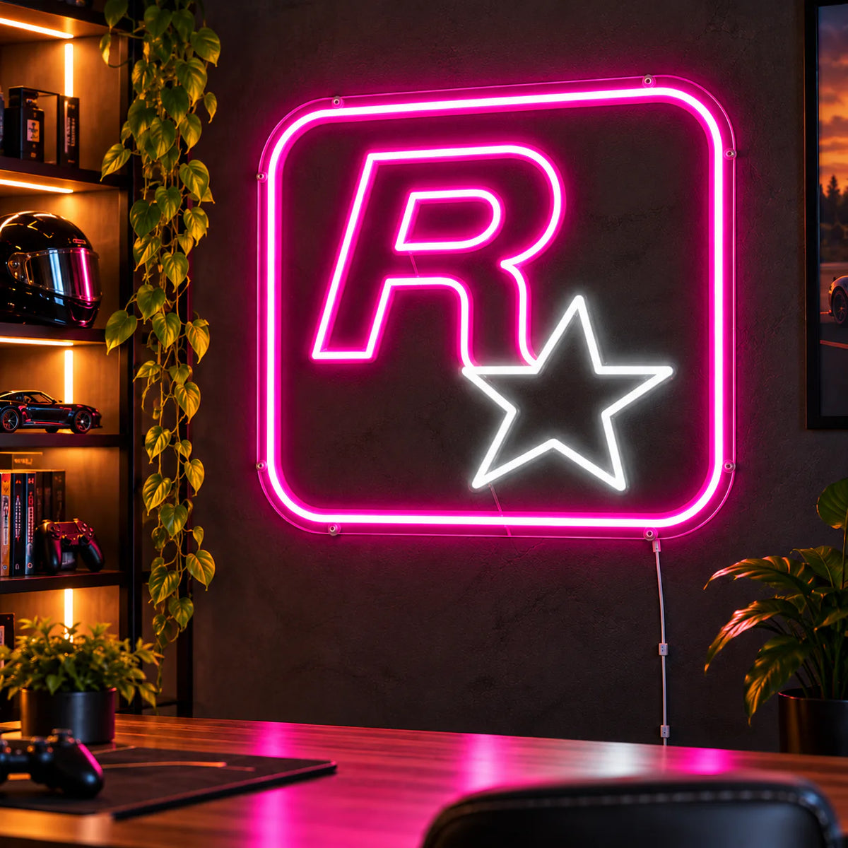 Rockstar Games Logo Neon Sign