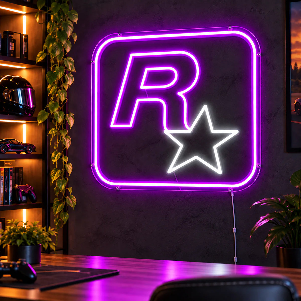 Rockstar Games Logo Neon Sign