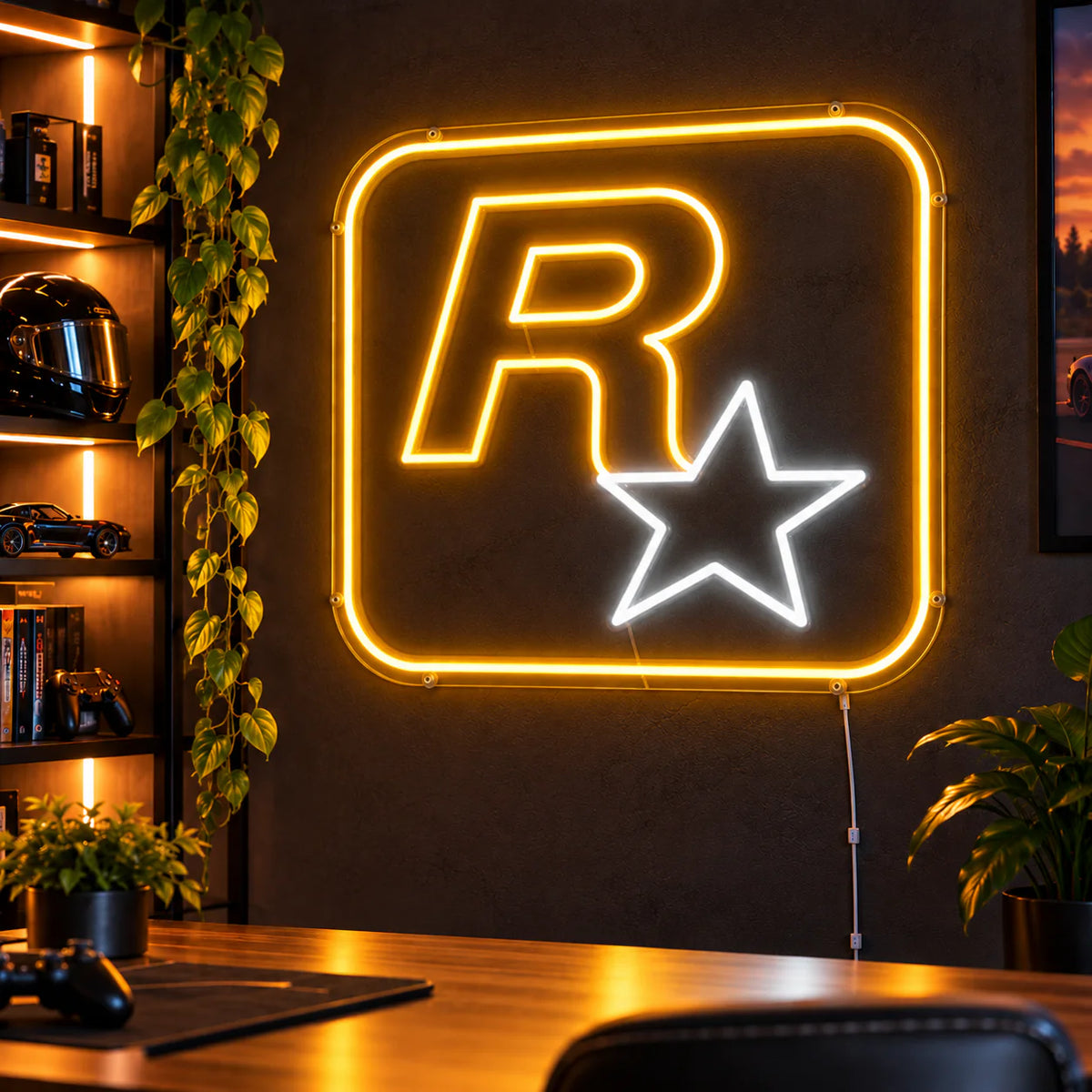 Rockstar Games Logo Neon Sign