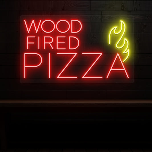 Wood Fired Pizza Neon Sign