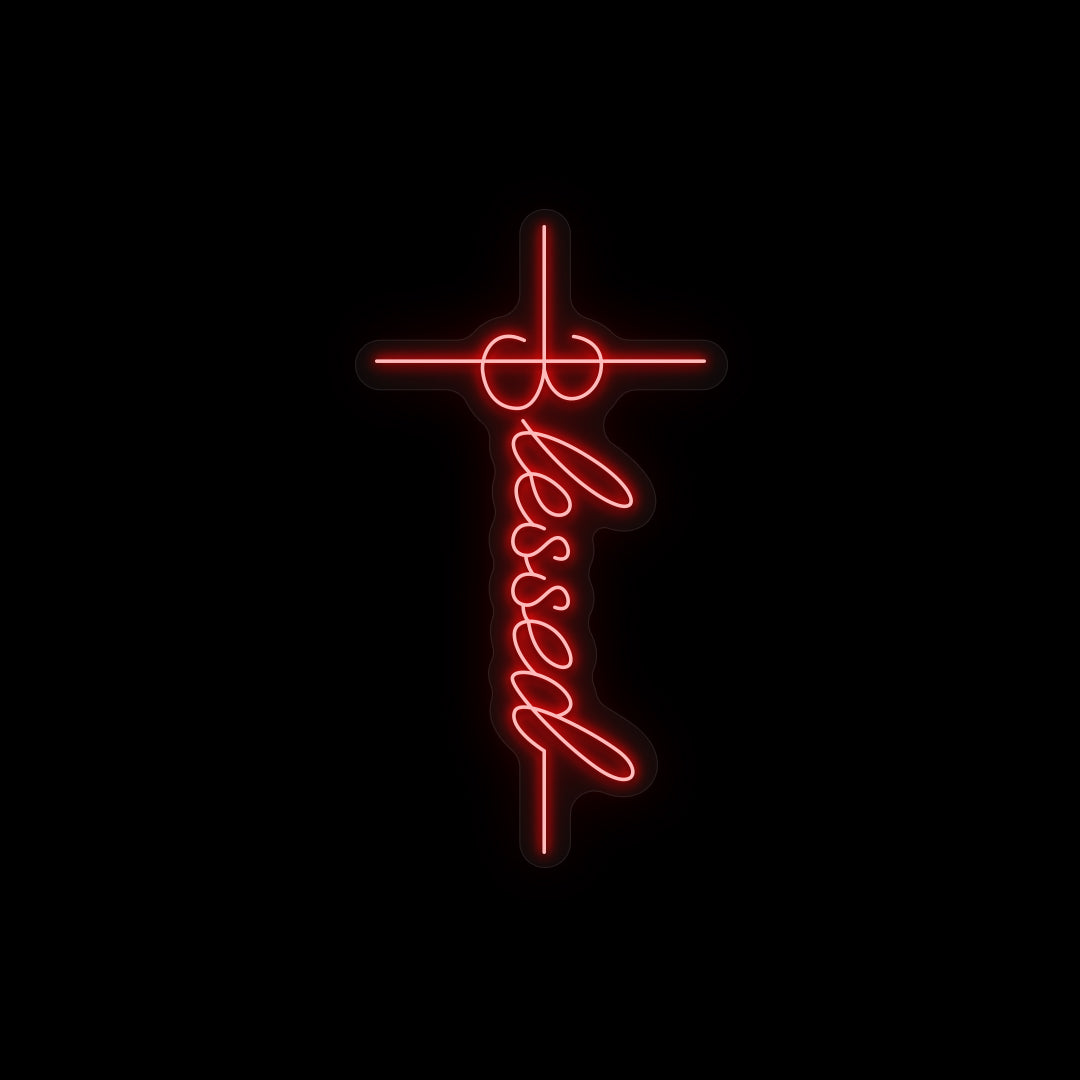 blessed neon sign