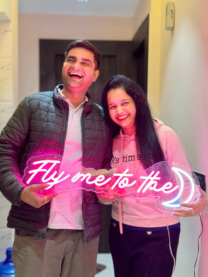 Fly Me To The Moon Neon Sign