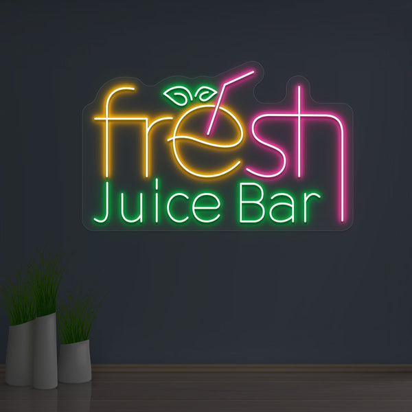 Juice Box Sign Fresh Juice Bar Neon Sign